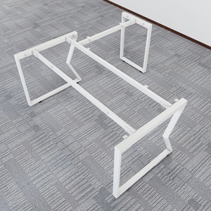 Minimalist L-Shaped Metal <b>Corner</b> <b>Desk</b> with M-Shaped Assembly - Product Image 1