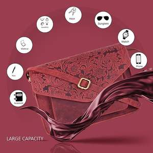 OEM elegante precio al por mayor bolsos de diseñador monederos de las mujeres de cuero genuino bolsos de mano con estilo crossbody - Product Image 4