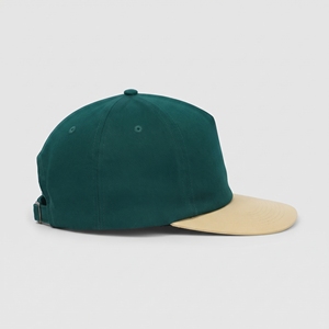 Casquette Snapback 5 Panneaux Personnalisée avec Logo Brodé Plat, Visière Vert Beige, Unisexe, Vente en Gros, Haute Qualité, OEM ODM, Faible MOQ, Sport - Product Image 4