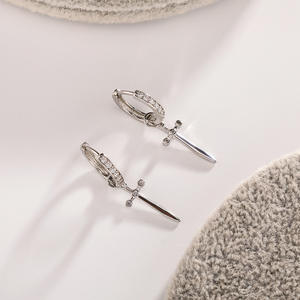 925 Sterling <b>Silver</b> 14K Gold Cubic Zirconia Sparkling Round Huggie Ear <b>Cuff</b> Gold <b>Earrings</b> for Women - Product Image 4