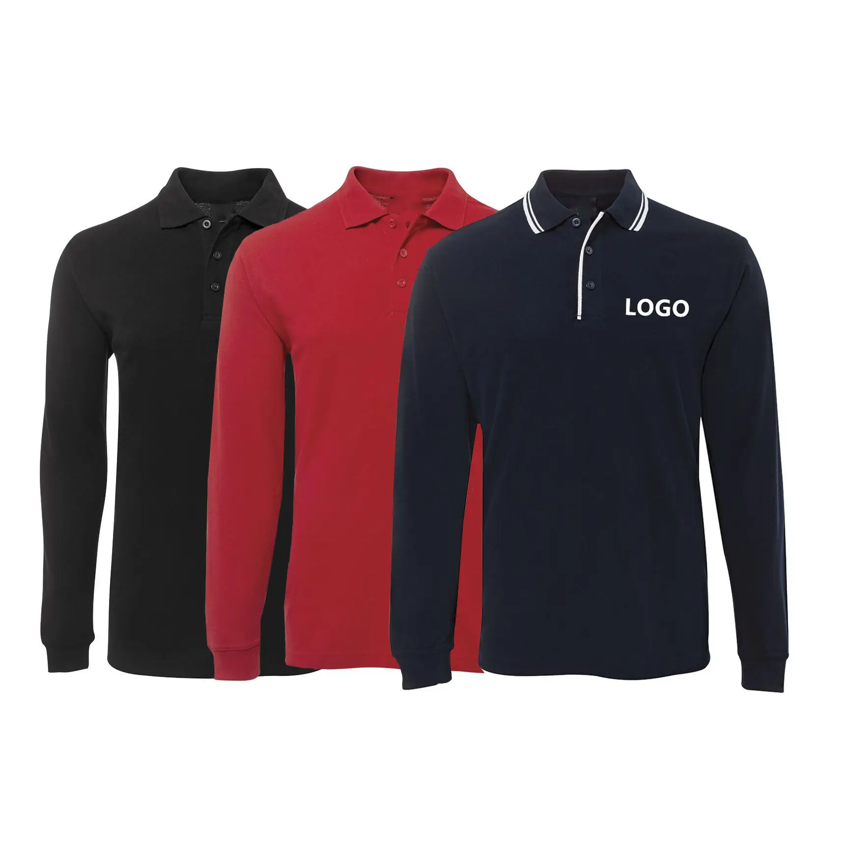 Polo de talla grande para hombre, Logo personalizado bordado con Etiqueta Privada, uniforme de seguridad, camiseta, color rojo y negro, venta al por mayor