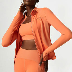 Ensemble de vêtements de sport de fitness 3 pièces pour femmes, décoration en forme de V, motif uni, tenue de yoga, personnalisable, XS XXL devant - Product Image 4