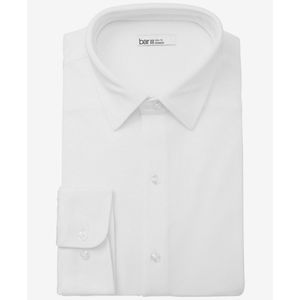 Camicia Elegante da Uomo Bar III Slim-Fit in Popeline Elasticizzato Antipiega Casual Bianca Taglie 14-32-33 Fornitura ODM - Product Image 1