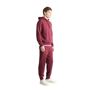 Sweat-shirt à capuche en coton uni d'hiver avec logo personnalisé, coupe régulière, épaules tombantes, jogging de haute qualité, pantalon de survêtement essentiel pour homme - Product Image 3