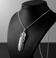 Pendentif en argent sterling 925 plaqué rhodium en forme de feuille |   Bijoux Artisanaux Bohèmes
