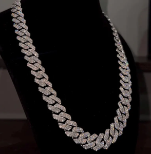 Chaîne cubaine Iced Out en argent sterling 925, style hip-hop de luxe, avec diamants Moissanite VVS, pour homme, idéale pour les soirées - Product Image 1