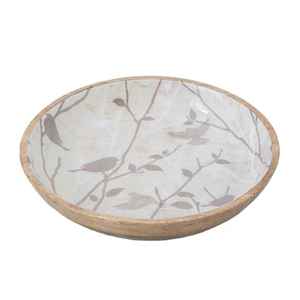 Bol à salade en bois avec impression émaillée au design classique, vaisselle artisanale de bonne qualité, quantité en vrac, prix bas, emballage en carton - Product Image 1