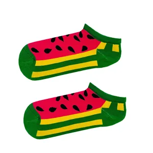 Watermelon Slice Floral and Animal Embroidered Ankle <b>Socks</b> Breathable Nylon with Custom Logo One Size Daily Use - Product Image 1