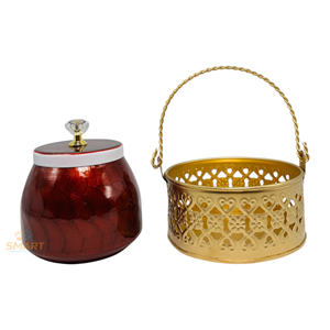 Conteneur de fruits secs en fer imprimé Pichwai Design pour pot de stockage de nourriture Festival & Gifting - Product Image 3