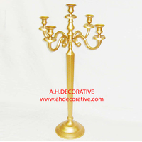 Top qualité or 5 bras candélabres pour la décoration vente chaude à la main décoratif Antique métal candélabres de haute qualité