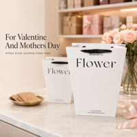 Sac cadeau en papier kraft trapézoïdal avec logo personnalisé et poignée pour fleuriste, emballage cadeau de détail, fournisseur en gros