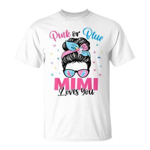 Camiseta Mimi Loves You para Revelación de Género con Diseño de Moño Despeinado, Disponible en Rosa o Azul para Promociones - Product Image 1