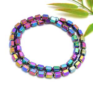 Chaîne de perles d'hématite naturelle en forme de cathédrale, 15 pouces, pierre précieuse métallique pour la fabrication de bijoux, vente en gros - Product Image 2