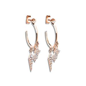 Pendientes de Oro con Diamantes Naturales al por Mayor, Diseño Único de Estrella, Oro de 14K y 18K, Corte Redondo, Pendientes de Diamantes Naturales Genuinos - Product Image 1