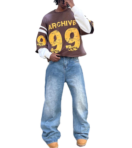 กําหนดเองคุณภาพสูง Hip Hopvintage กรดล้างผ้าฝ้าย 100% พิมพ์ผู้ชายขนาดใหญ่ 2 ใน 1 สองชั้น Shir - Product Image 4