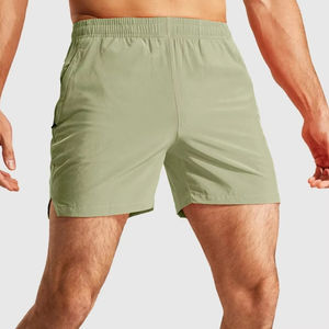 Shorts de course en toile pour hommes, décontractés, taille haute, élastique, séchage rapide, pour le sport, la salle de sport, la course à pied - Product Image 1
