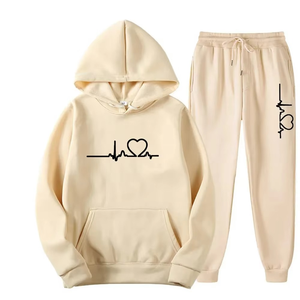 Ensemble de survêtement pour femme respirant en 2 pièces, motif uni, survêtement à capuche avec vente en gros OEM pour une utilisation hivernale - Product Image 3