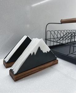 Porte-serviettes de style montagne en noir pour table à manger, comptoir de cuisine, décoration de la maison, usage quotidien et service des invités en provenance d'Inde - Product Image 3