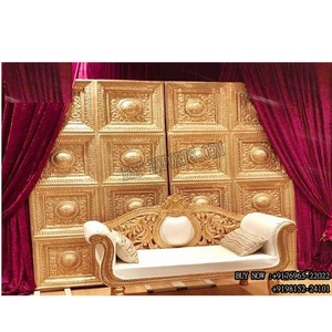 Punjabi แผงประตูสำหรับฉากหลังเวทีงานแต่งงานแผงเวทีสีทองสำหรับรับงานแต่งงานแผงฉากหลังประตูทรงโบราณ - Product Image 1