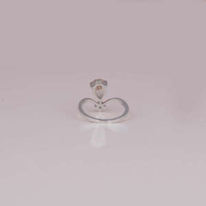 Pink Pear and Round Cut Custom 18KT <b>Solid</b> White Gold Engagement Ring Lab Grown Diamond Gold Plated and Certified Ring - Product Image 4