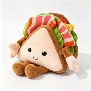 Peluche personnalisée en forme de sandwich, peluche en forme de sandwich triangulaire, poupée en peluche sur le thème de la nourriture - Product Image 3
