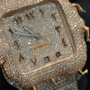 Reloj de Moda Personalizado con Incrustaciones de Diamantes Moissanite VVS, Estilo Hip Hop, Regalo Unisex - Product Image 1