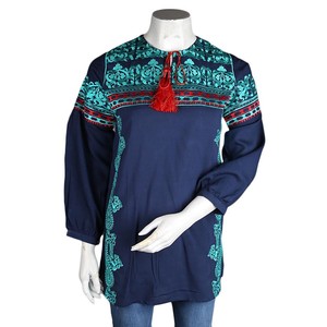 Women's Embroidered <b>Kurti</b> - Navy-Blue - Product Image 2