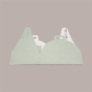 Fournitures pour les fêtes de Pâques, boîte à colombes en papier vert avec poignée, style classique, petits carrés graphiques, 335x235 H90mm, 10 pièces - Product Image 4