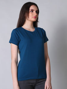 เสื้อยืดเอวลอยแฟชั่นสำหรับผู้หญิงเสื้อยืดผ้าฝ้ายระบายอากาศได้ดีพิมพ์ลาย100% ผ้าฝ้ายแบบเรียบ - Product Image 4