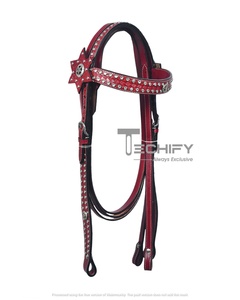 Headstall fait en cuir pur occidental de qualité supérieure avec des Headstalls de course de baril de collier de poitrine au prix de vente en gros - Product Image 4
