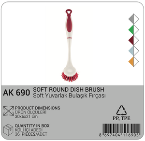 แปรงล้างจานรูปไข่ ด้ามจับตามหลักสรีรศาสตร์ ขนแปรงนุ่ม ผลิตจากพลาสติกที่เป็นมิตรต่อสิ่งแวดล้อม สำหรับทำความสะอาดห้องครัว ขนแปรงทนทาน ด้ามจับกันลื่น แขวนง่าย - Product Image 2