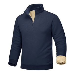 Sudadera de hombre de manga larga con cuello redondo de Color sólido de punto de algodón 100% con estampado de logotipo personalizado - Product Image 1
