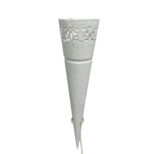 ชุดกรวยโลหะตกแต่งบ้าน 3 ชิ้น ดีไซน์หรูหรา สีขาวขัดเงา สำหรับตกแต่งห้องนั่งเล่น ทำด้วยมือ - Product Image 1