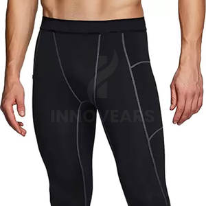 Pantalon de compression décontracté pour hommes taille moyenne respirant taille personnalisée séchage rapide pas cher toile tissu vente en gros - Product Image 3
