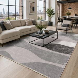 Tapis lavable géométrique en chenille RW7073 Polygon Slate de Rug Weavers, vente en gros, dropshipping, 10 tailles - Product Image 1