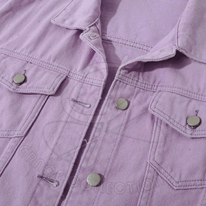 แจ็กเก็ตยีนส์ผ้าฝ้ายพิมพ์ลายสำหรับผู้หญิงคอลเลคชั่นสง่างามแขนยาวงานปักผ้าทอสำหรับตกแต่งขายส่ง - Product Image 5