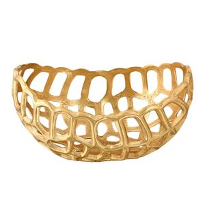 Tazón para Servir de Aluminio Fundido, Diseño Nuevo, Chapado en Oro, Hecho en India, para Frutas, Ideal para Hoteles y Restaurantes - Product Image 1