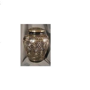 Urne en métal en aluminium faite à la main pour cendres commémoratives adultes Urne de crémation multicolore pour restes humains fabriquée en Inde - Product Image 4