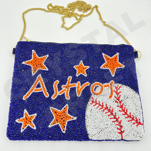 Houston Astros Coin Pouch Customized Seed Beaded Wallet Beautiful Mum's Gift-Girls' Hearts Design - Product Image 1