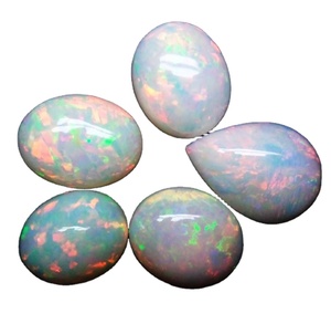 Smooth Oval & Pear Shaped Free Size Natural Cabochon Cut Ethiopian <b>Fire</b> Opal Loose Gemstones for Jewelry Making Use PDM <b>Gems</b> - Product Image 5