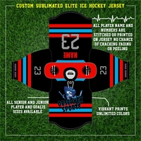 Maillots de hockey sur glace OEM sublimés, respirants, de haute qualité, écologiques, à séchage rapide, uniformes avec logo personnalisé, 100 % polyester, pantalon à lacets