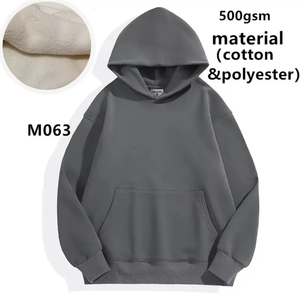 Luxury Pullover Vintage Hoodie <b>Men</b> No String Streetwear Blank French Terry 100% Cotton Heavyweight <b>Cropped</b> Oversized Hoodie - Product Image 4