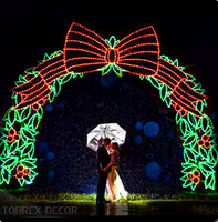 Arc de visite de Noël grand motif 3d lumières LED arc pour spectacle d'éclairage dans le parc, le jardin ou la place