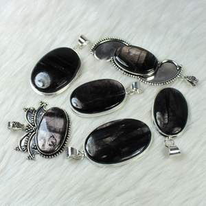 Colgante de piedras preciosas de hipersteno Natural, cabujones de moda para mujer, tamaño de forma mixta, lote de joyería al por mayor - Product Image 3