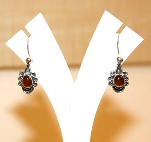 Pendientes colgantes étnicos de Plata de Ley 925 de Nepal hechos a mano, regalo de moda con cristal curativo, coral turquesa, cornalina - Product Image 1