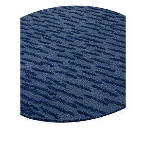 Alfombra Lineal Azul de Lana y Viscosa Hecha a Mano con Diseño Geométrico para Uso Doméstico-Tnq-1410 - Product Image 2