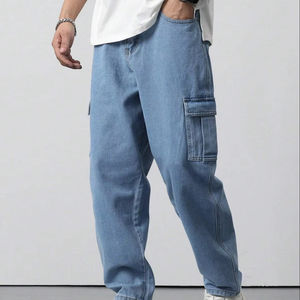 100% coton délavé jean coupe ample Streetwear inspiré parfait mélange de confort de style vintage pour Hip Hop Gothi - Product Image 1