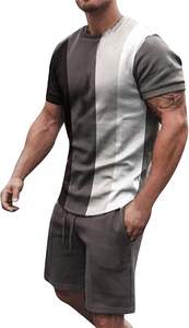 Conjunto de verano de algodón de dos piezas sólido informal de moda para mujer Top corto y pantalones cortos personalizados con borla de encaje y agujero de botón - Product Image 2