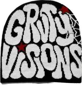 2025 nuevo diseño letra Jacquard pulóver invierno otoño Hip-Hop 100% acrílico Unisex tejido calavera satén forrado colorido gorro - Product Image 5