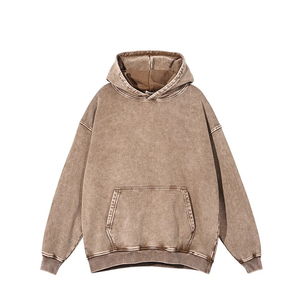 Sweat-shirt unisexe lourd 100% coton, imprimé sur mesure, délavé à l'acide, avec design OEM, sweat à capuche en polaire épaisse vierge française pour - Product Image 3